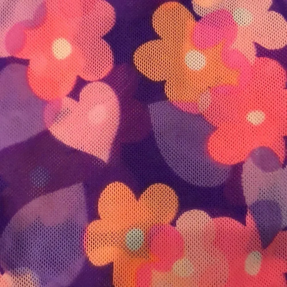 Hula Star Girls Mesh Floral Purple & Pink Cover-up